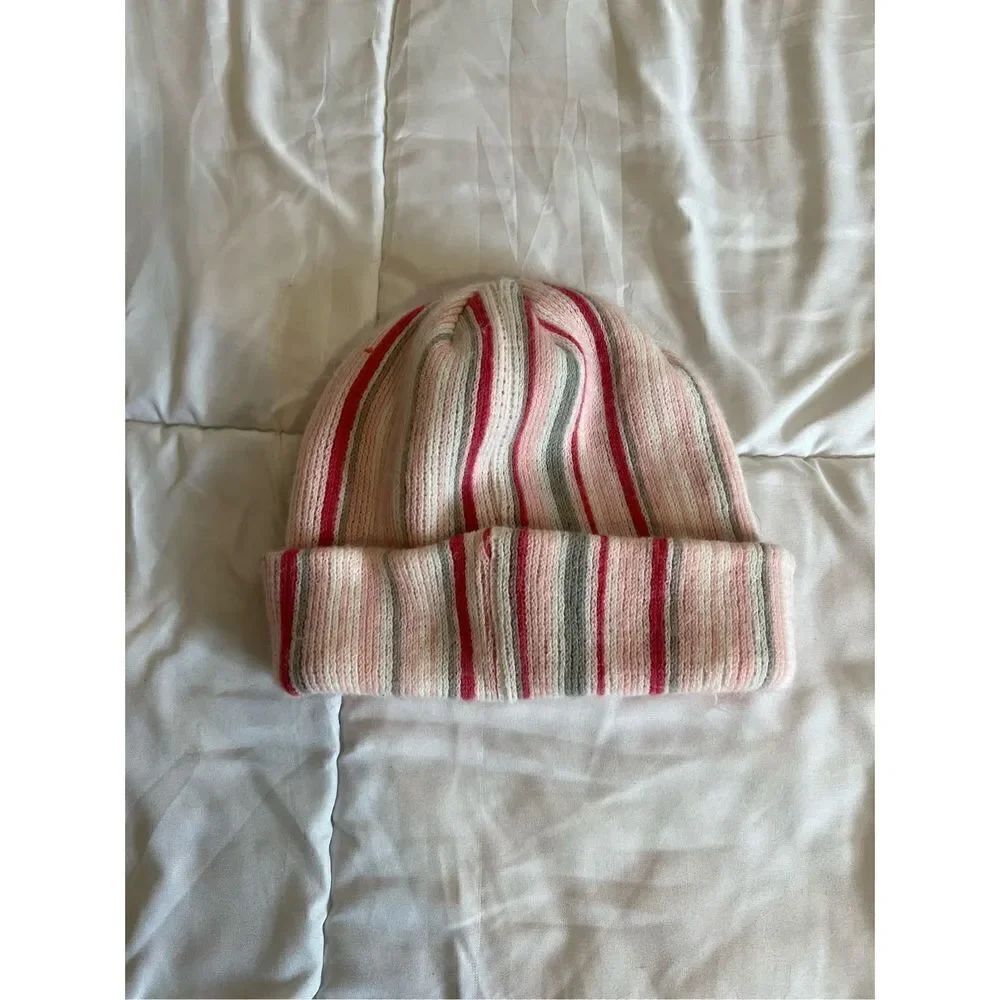 Acrylic pink striped hat